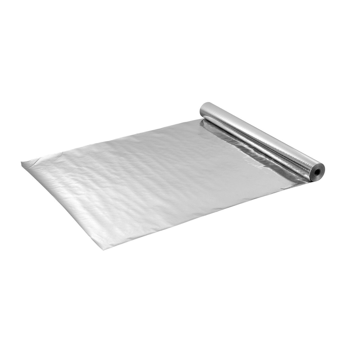 Double Reflective Insulation Roll, Perforated Woven Fabric Radiant Barrier, 0.15mm 38.1 m x 1.22 m, Double-Sided Aluminum Foil Heat Reflective Shield, Thermal Insulation Roll for Window RV Roof