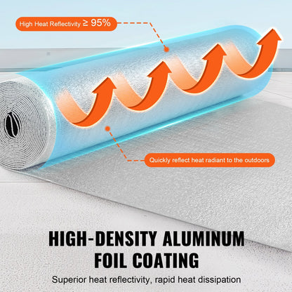 Double Reflective Insulation Roll Foam Core Radiant Barrier, 7.62 x 1.2M