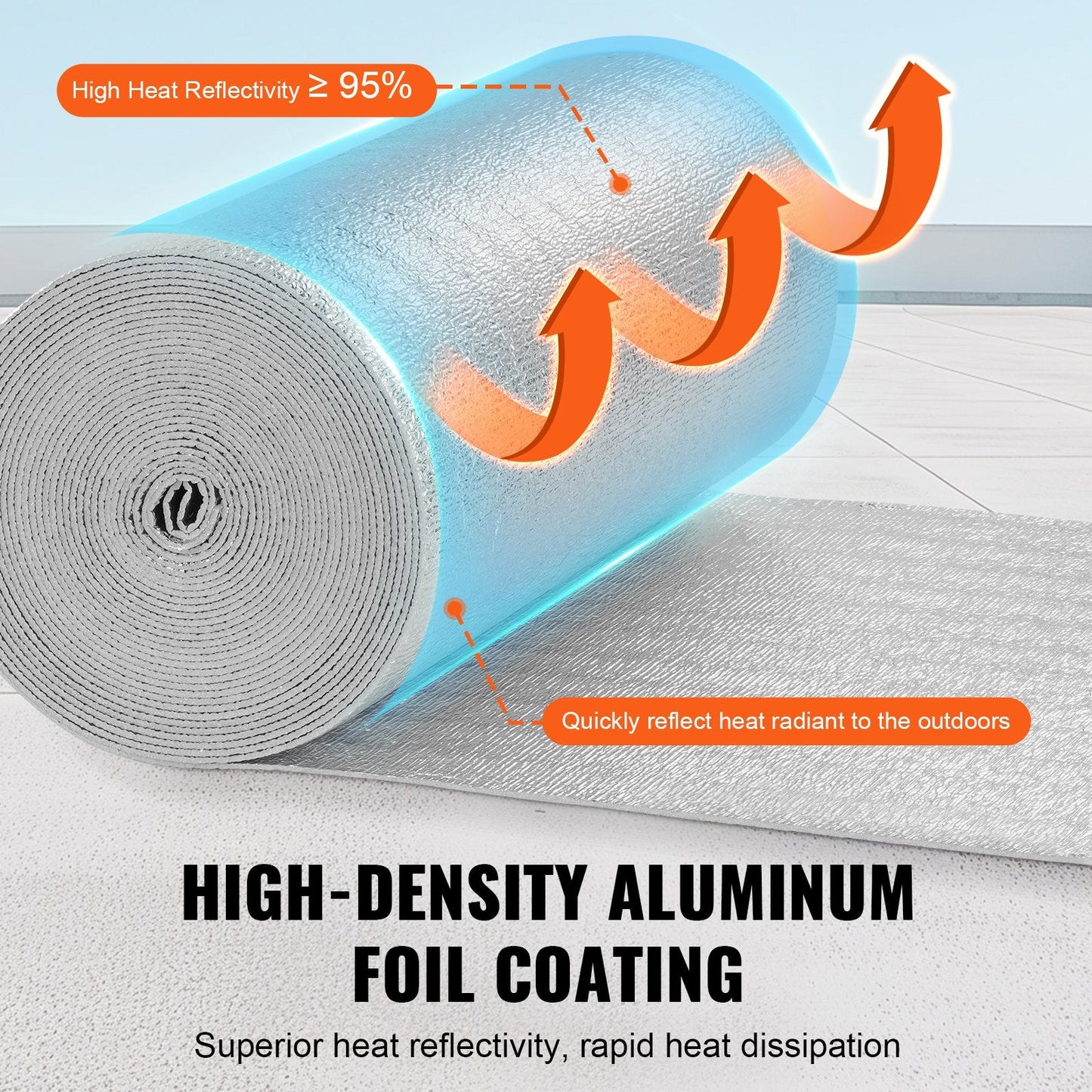 Double Reflective Foam Core Radiant Barrier, 15.24 x 0.6M, Silver, 1 kg