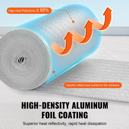 Double Reflective Foam Core Radiant Barrier, 15.24 x 0.6M, Silver, 1 kg