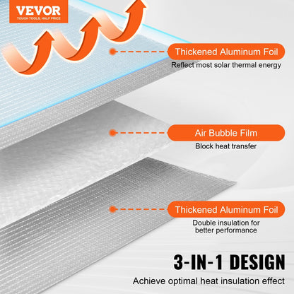 Double Reflective Insulation Roll - 3.05m x 1.22m Radiant Barrier Silver Film