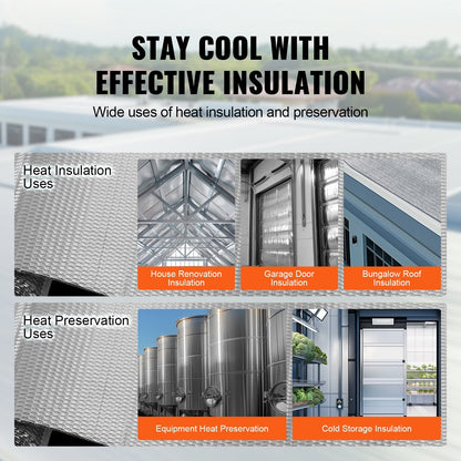 Double Reflective Insulation Roll - 3.05m x 1.22m Radiant Barrier Silver Film