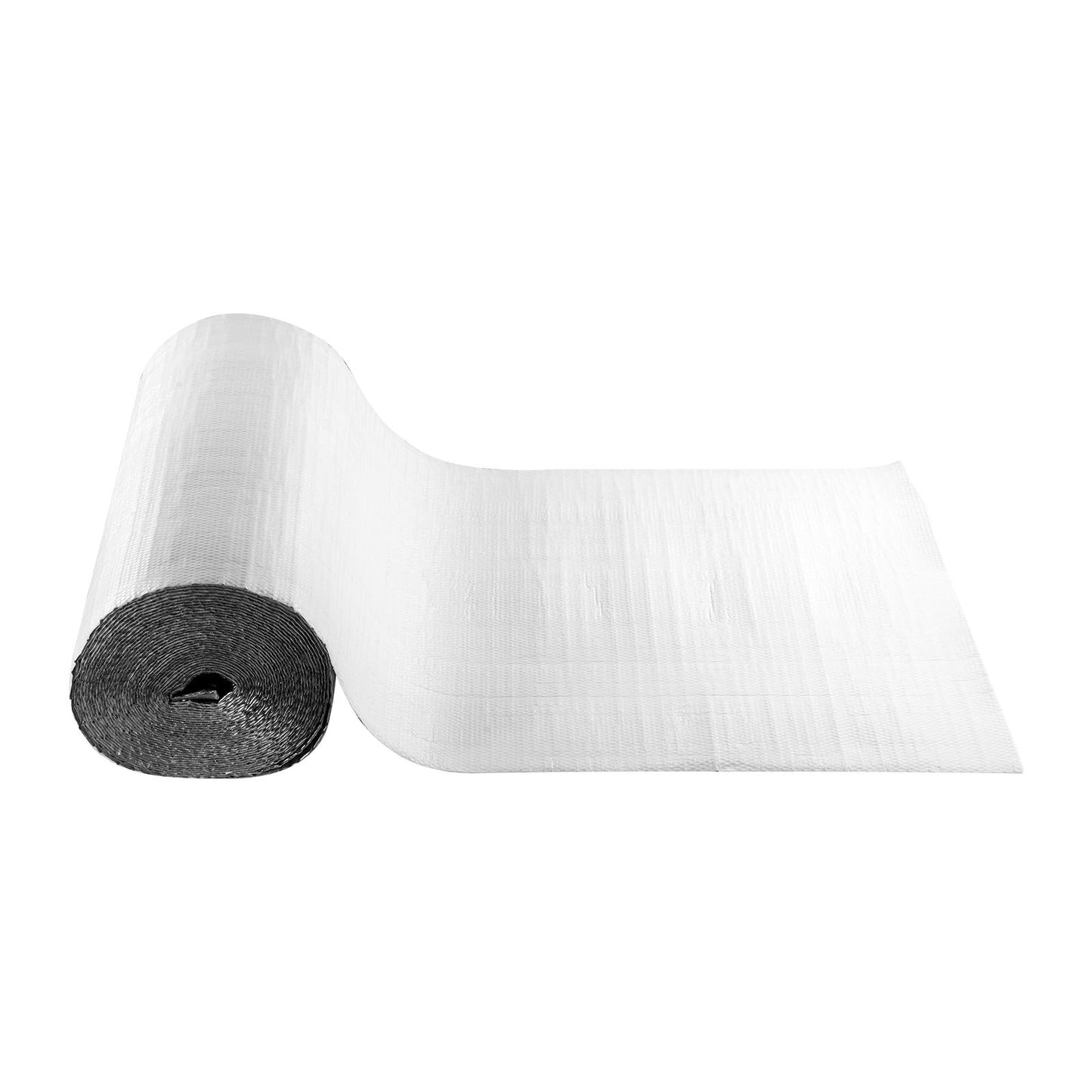 Reflective Insulation Roll, Double-Layer Air Bubble Radiant Barrier, 6mm 30.48 m x 1.22 m, Aluminum Foil White PE Film Heat Reflective Shield, Thermal Insulation Roll for Garage Door Window RV Roofs