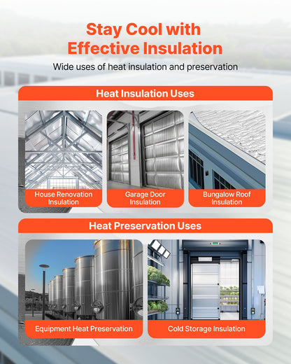 Double Reflective Insulation Roll, Double-Sided Aluminum Foil Radiant Barrier, 6mm 30.48 m x 1.22 m, Dual-Layer Air Bubble Heat Reflective Shield, Thermal Insulation Roll for Garage Door Window RV Roofs