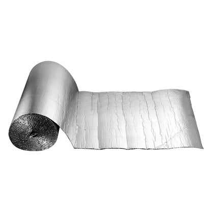 Double Reflective Insulation Roll, Double-Sided Aluminum Foil Radiant Barrier, 6mm 30.48 m x 1.22 m, Dual-Layer Air Bubble Heat Reflective Shield, Thermal Insulation Roll for Garage Door Window RV Roofs