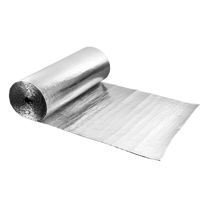 Double Reflective Insulation Roll, Double-Sided Aluminum Foil Radiant Barrier, 6mm 30.48 m x 1.22 m, Dual-Layer Air Bubble Heat Reflective Shield, Thermal Insulation Roll for Garage Door Window RV Roofs