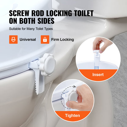VEVOR Raised Toilet Seat, 100 mm Height Raised, 136 kg Weight Capacity, Universal