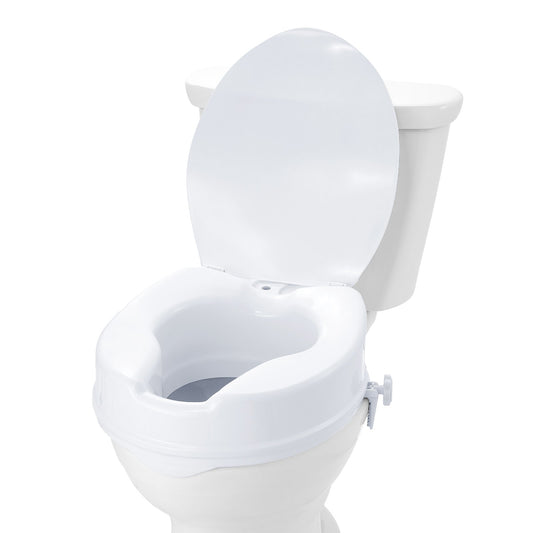 VEVOR Raised Toilet Seat, 100 mm Height Raised, 136 kg Weight Capacity, Universal