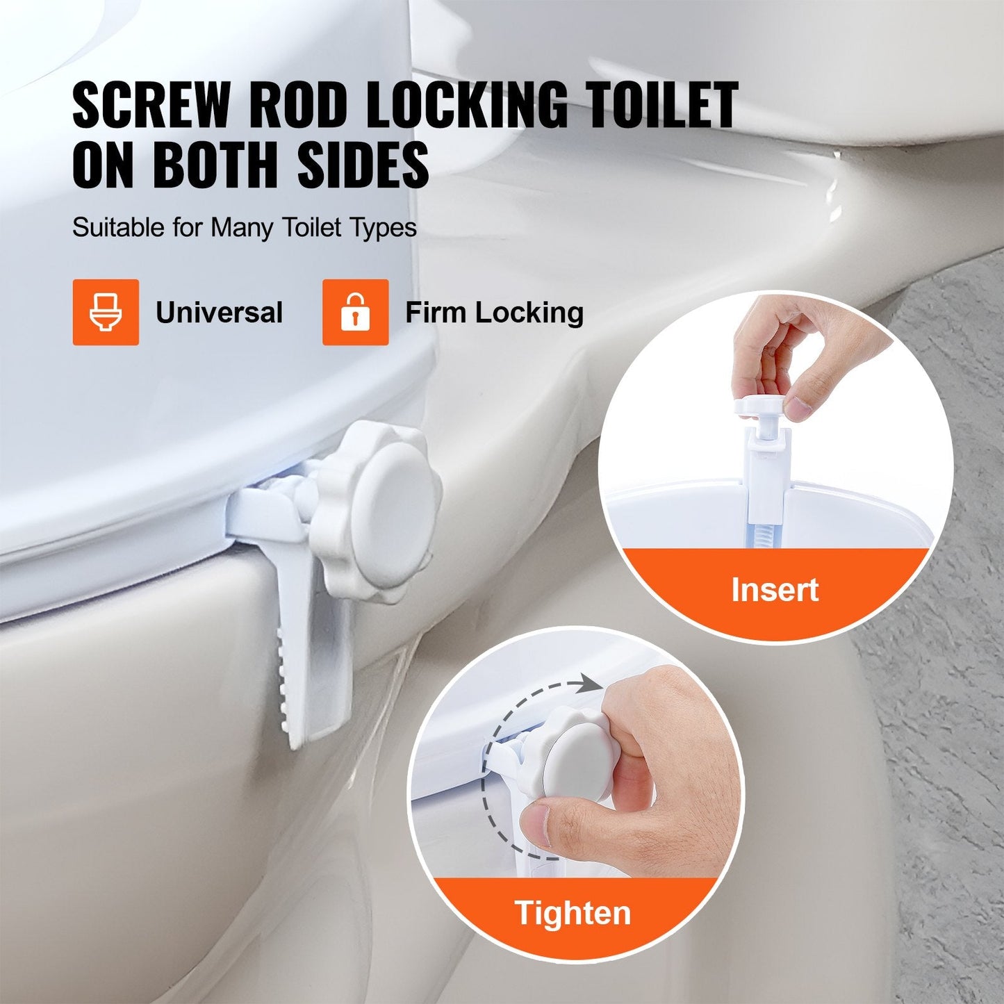 Universal Raised Toilet Seat Riser, 150mm Height, 136kg Capacity, Easy Install