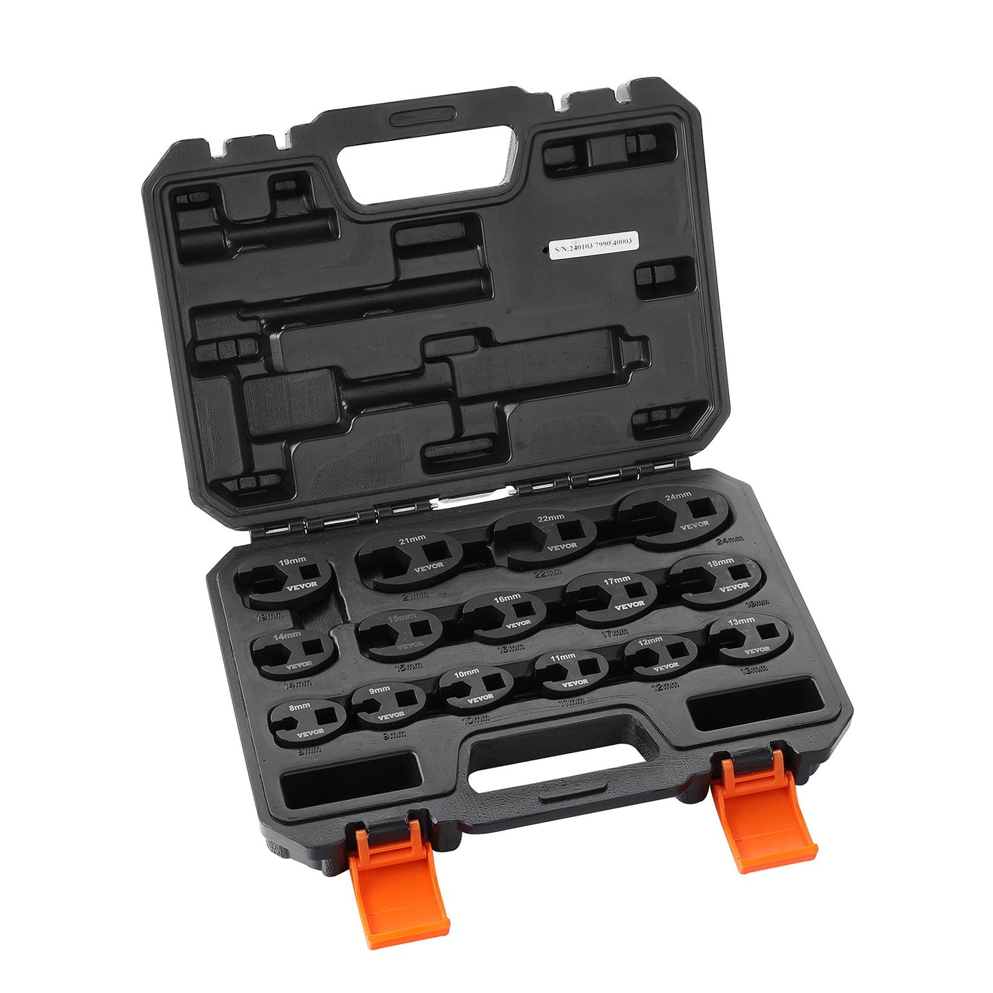 VEVOR Crowfoot Wrench Set, 1/2" and 3/8" Drive 15-Piece Crows Foot Wrench Set with
