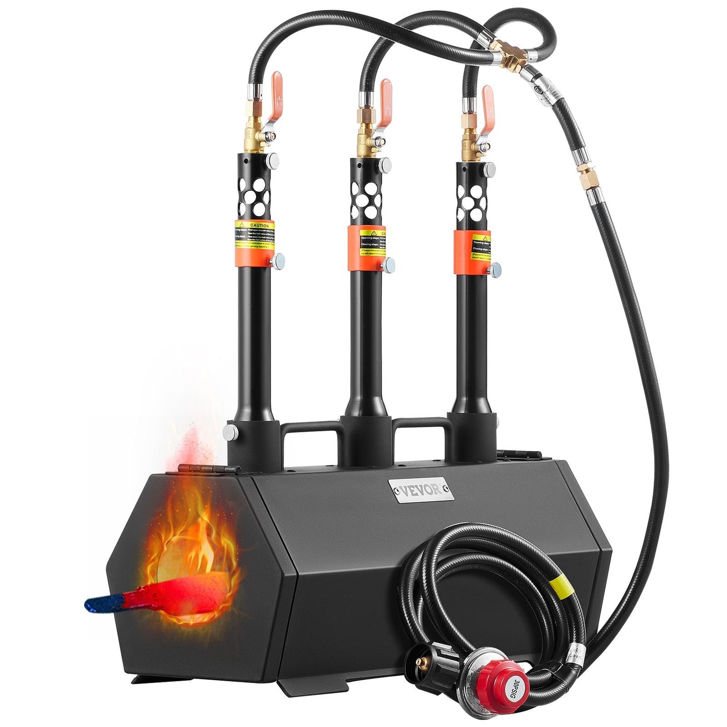 Portable 3-Burner Propane Forge for Metalwork, Max Temp 1427℃, Hexagon Shape