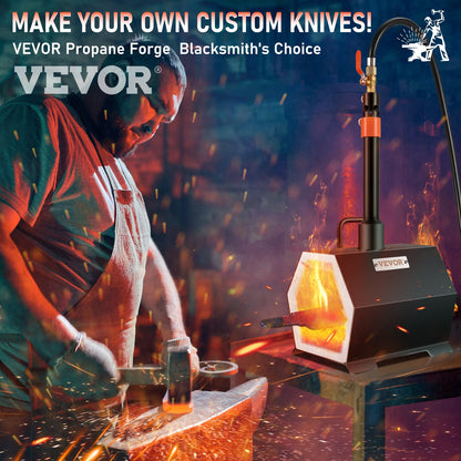VEVOR Propane Forge Portable, Single Burner Tool and Knife Making, Large Capacity