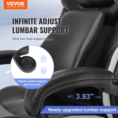 Heavy Duty Ergonomic Office Chair with Adjustable Lumbar Support for Big & Tall Users