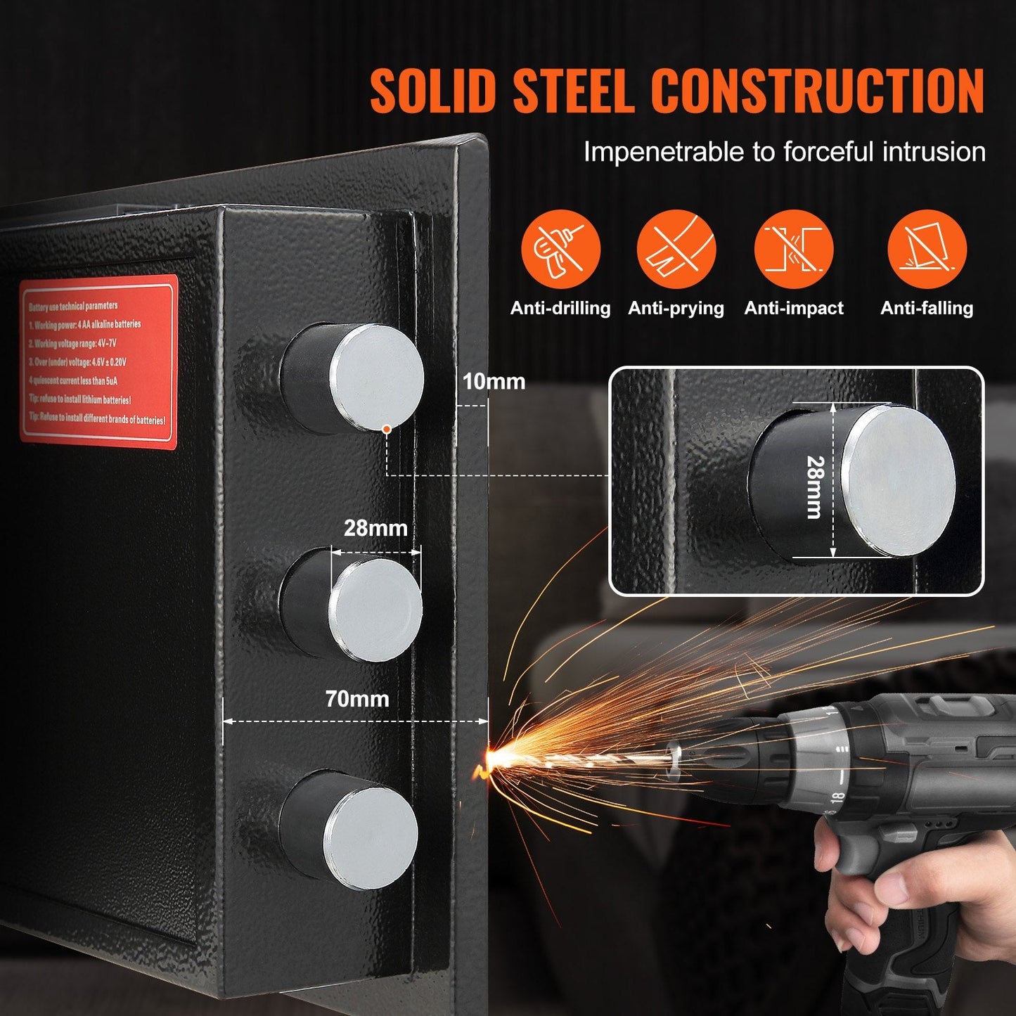 1.7 Cubic Meter Safe with Drop Slot, Electronic Lock & Auto-Alarm System