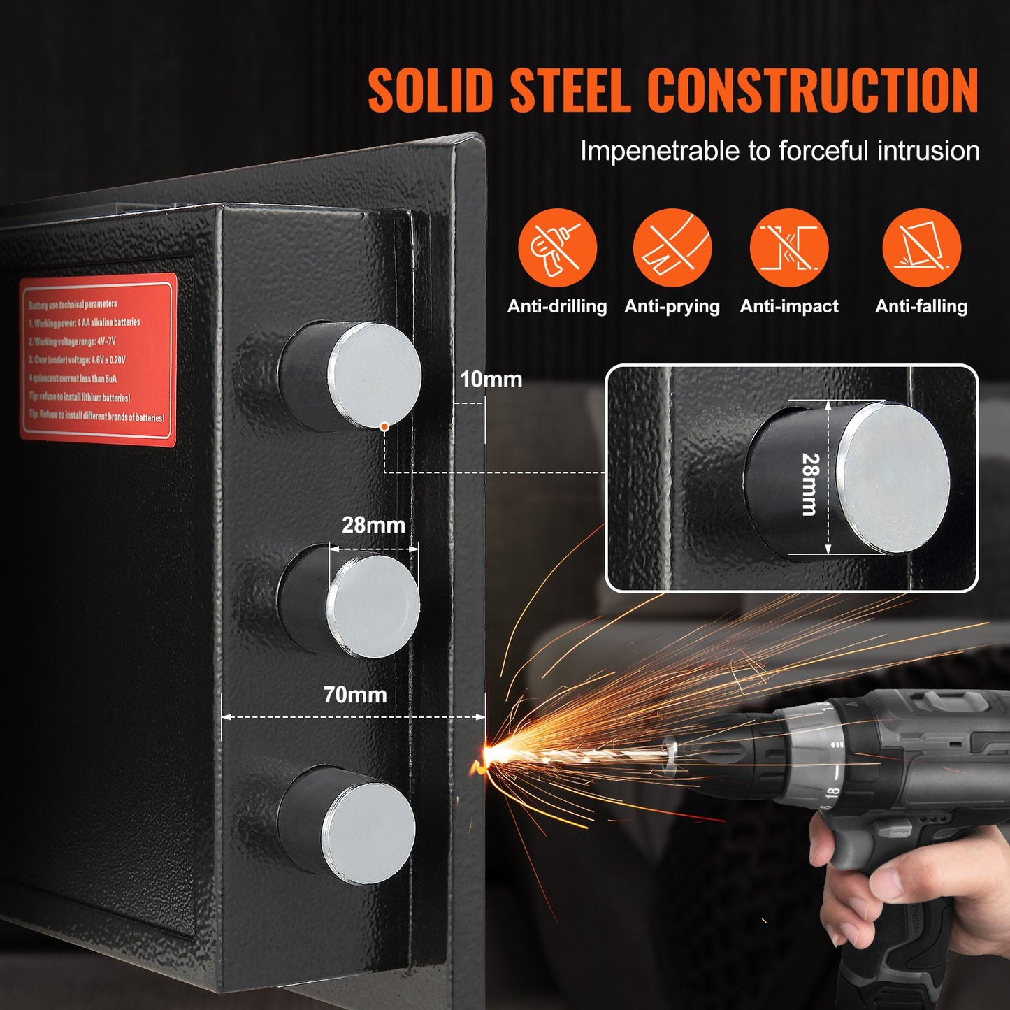 VEVOR 1.7 Cub Depository Safe, Deposit Safe with Drop Slot, Electronic Code Lock