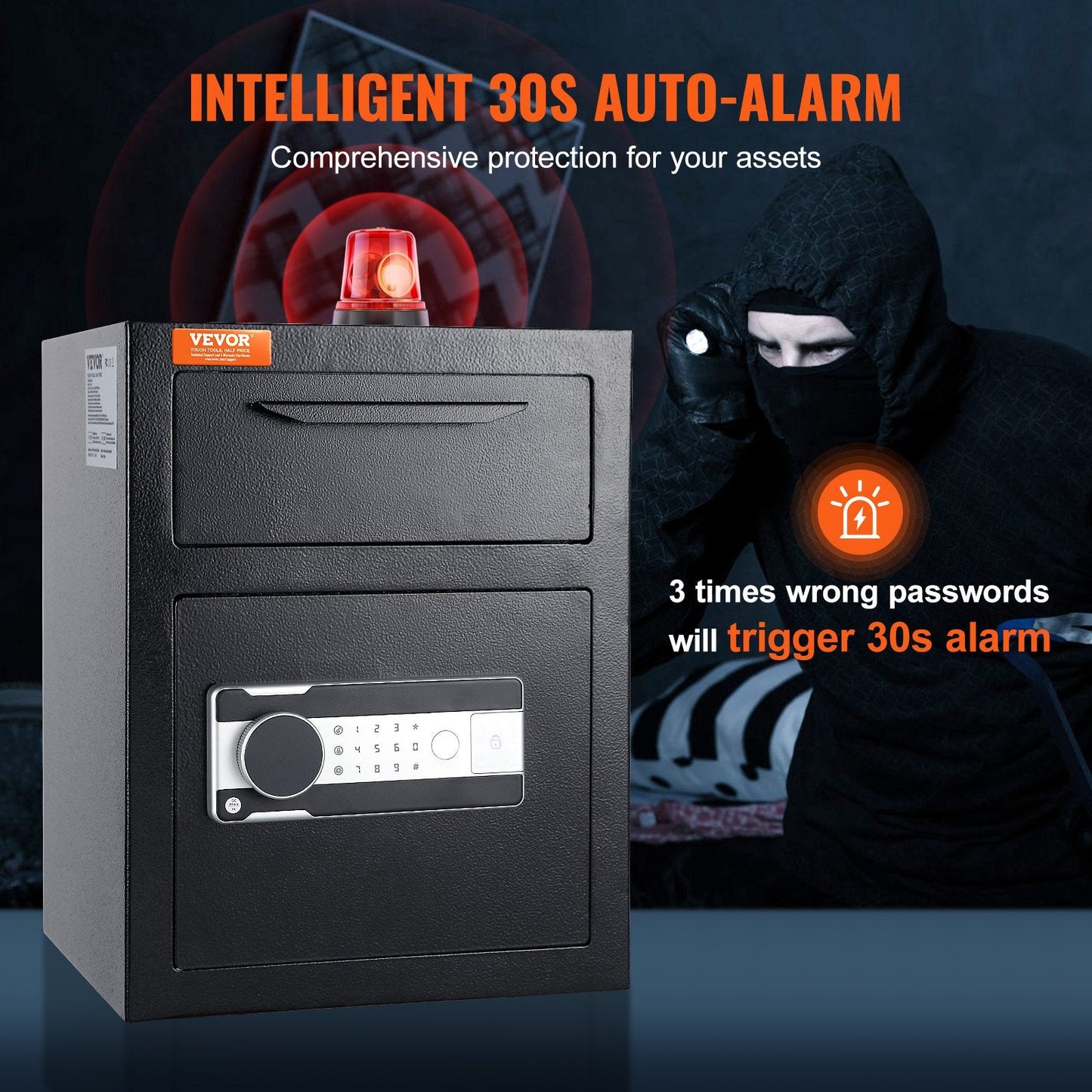 1.7 Cubic Meter Safe with Drop Slot, Electronic Lock & Auto-Alarm System