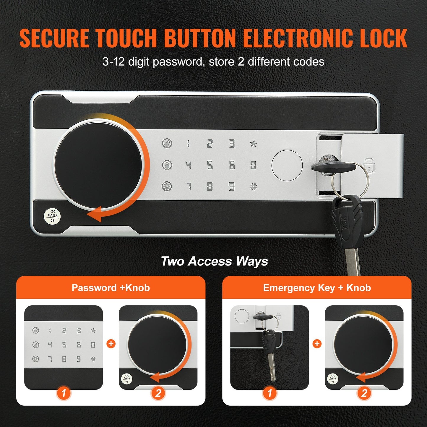 VEVOR 2.5 Cub Depository Safe, Deposit Safe with Drop Slot, Electronic Code Lock