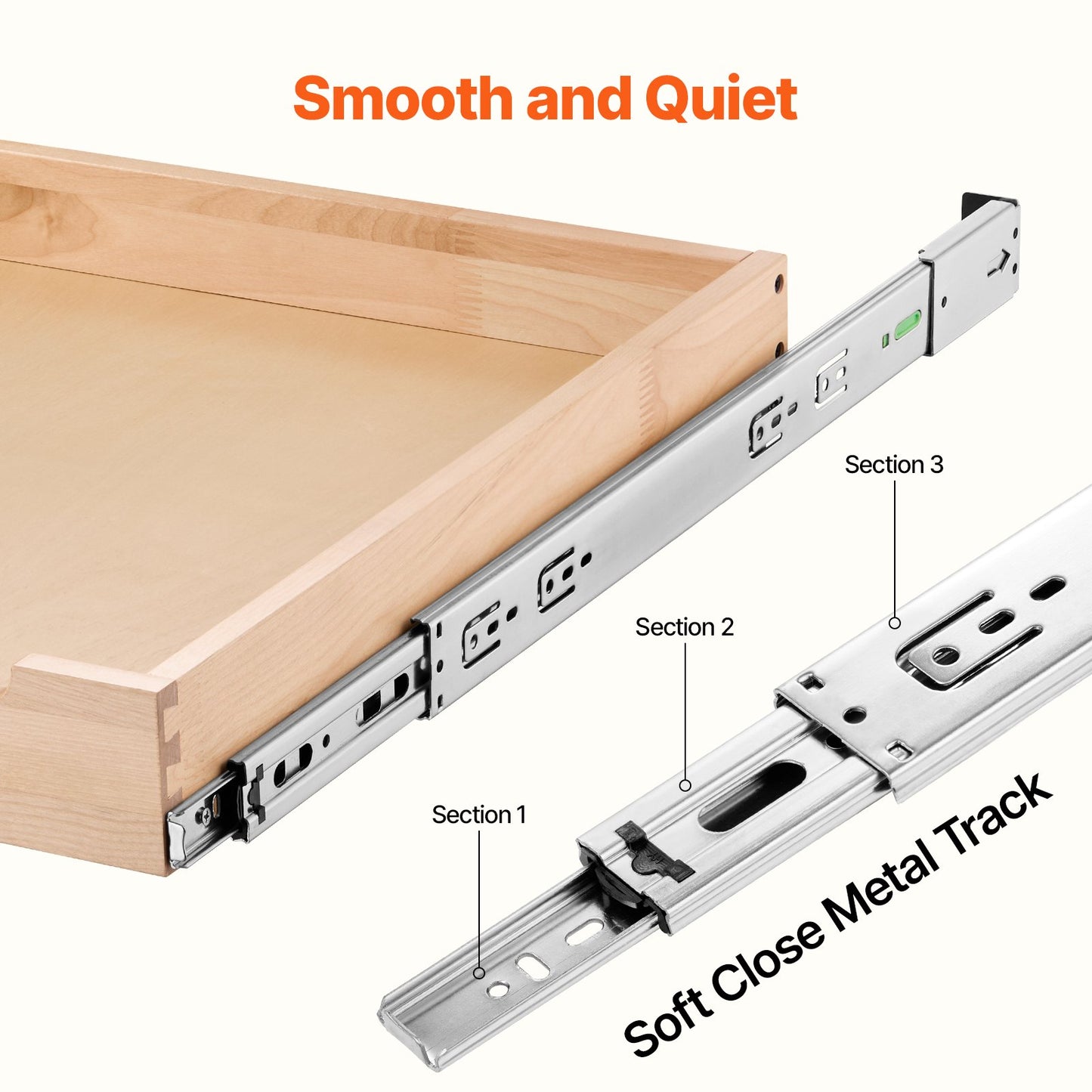 VEVOR Pull Out Cabinet Organizer Soft Close Slideout Shelf Wood Drawer 20"W x 21"D