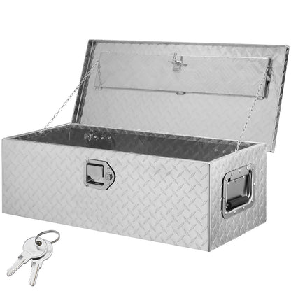 VEVOR Heavy Duty Aluminum Truck Bed Tool Box, Diamond Plate Tool Box with Side Handle