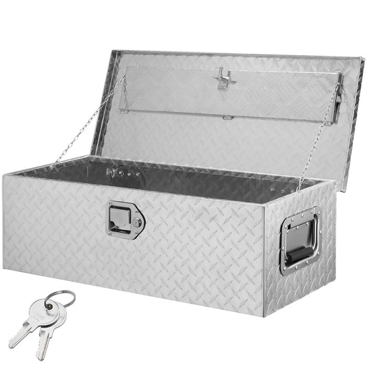 VEVOR Heavy Duty Aluminum Truck Bed Tool Box, Diamond Plate Tool Box with Side Handle
