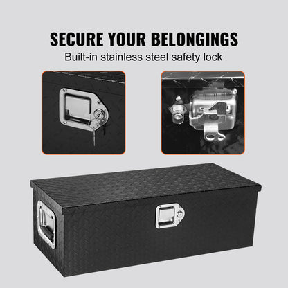 VEVOR Heavy Duty Aluminum Truck Bed Tool Box, Diamond Plate Tool Box with Side Handle