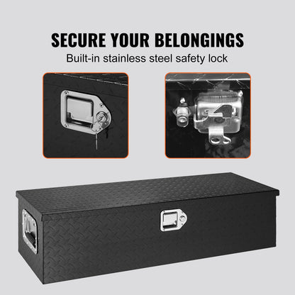 VEVOR Heavy Duty Aluminum Truck Bed Tool Box, Diamond Plate Tool Box with Side Handle