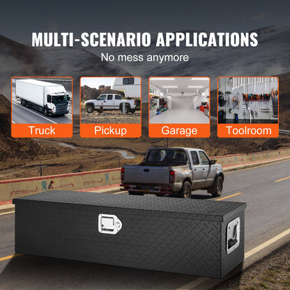 VEVOR Heavy Duty Aluminum Truck Bed Tool Box, Diamond Plate Tool Box with Side Handle