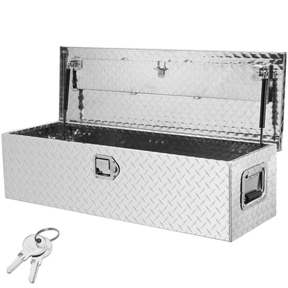 VEVOR Heavy Duty Aluminum Truck Bed Tool Box, Diamond Plate Tool Box with Side Handle