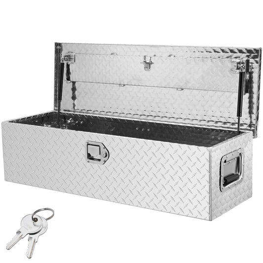 VEVOR Heavy Duty Aluminum Truck Bed Tool Box, Diamond Plate Tool Box with Side Handle