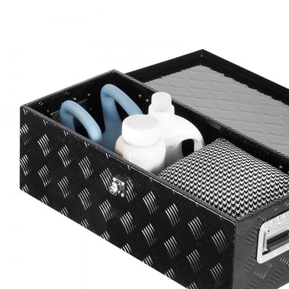 762x330.2x243.84mm Heavy Duty Aluminum Truck Bed Tool Box for Pickup Black