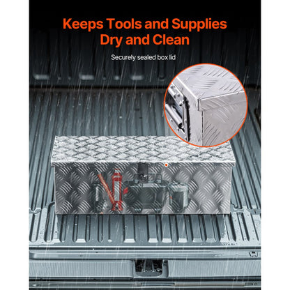 762x330.2x243.84mm Heavy Duty Aluminum Truck Bed Tool Box Pickup Silver