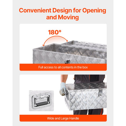 762x330.2x243.84mm Heavy Duty Aluminum Truck Bed Tool Box Pickup Silver