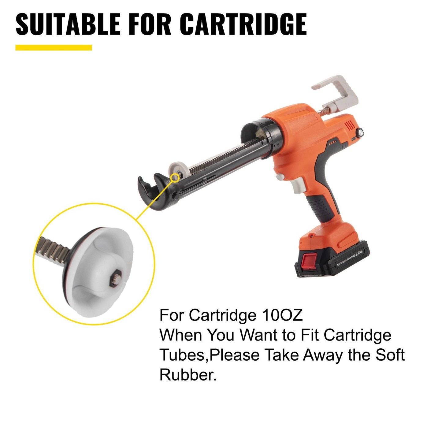 20V Iron Silicone Caulking Gun, 300 ML, Adjustable Speed, 5 kg, Durable Handle