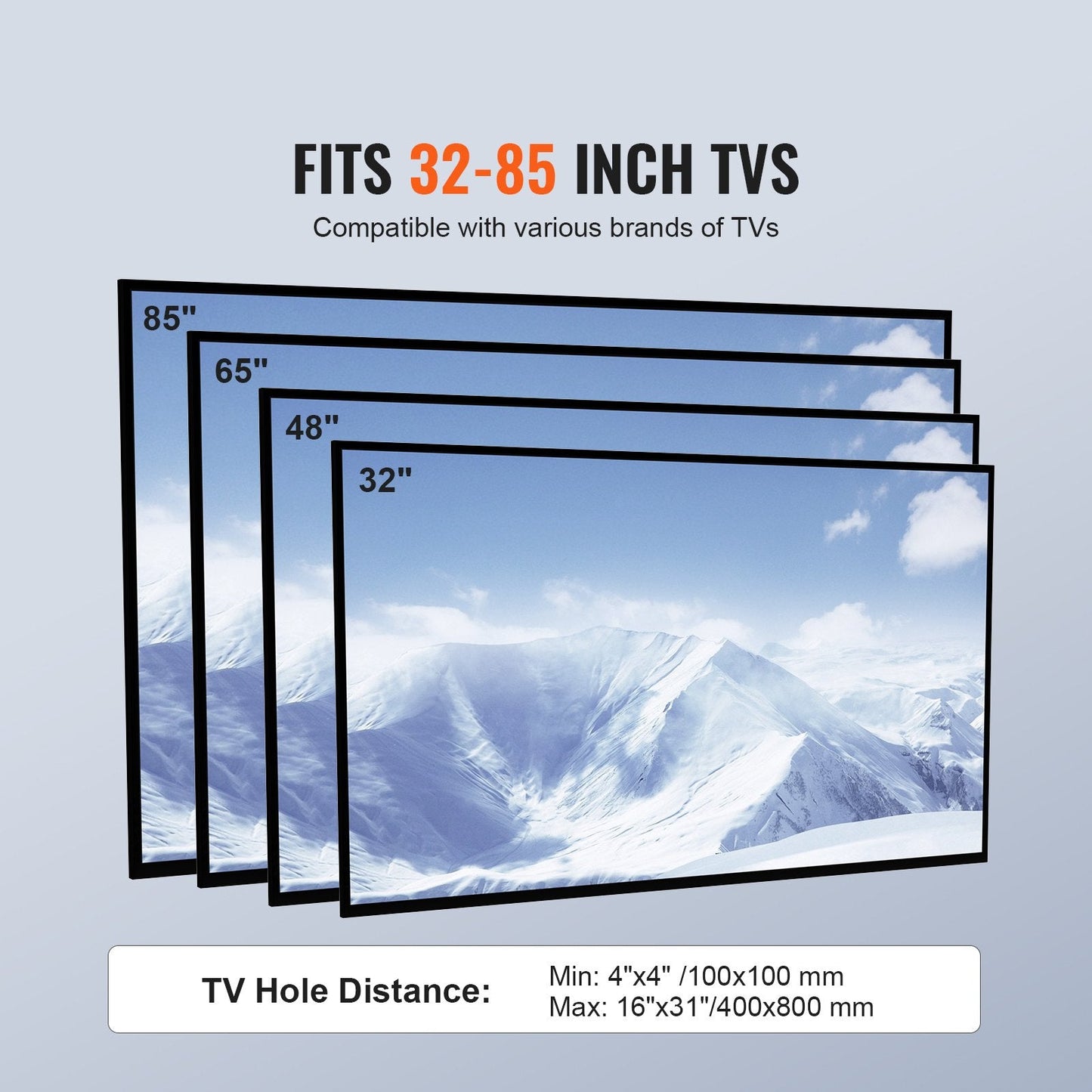 Swivel TV Stand for 0.8 to 2.2m TVs, Height Adjustable with Glass Base