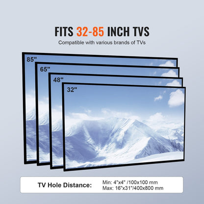 Swivel TV Stand for 0.8 to 2.2m TVs, Height Adjustable with Glass Base