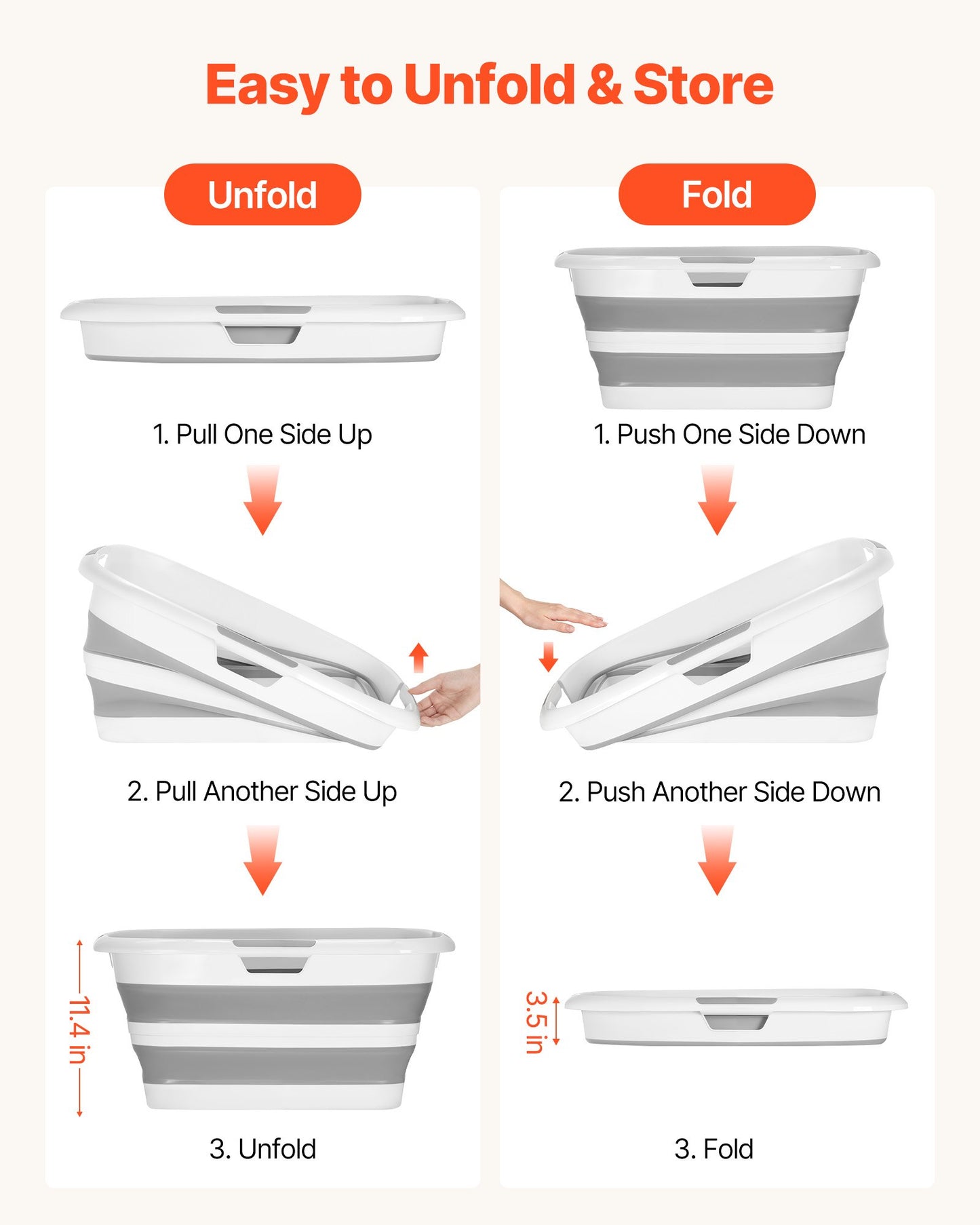 Dog Bathtub, Collapsible Dog Bath Tub, Pet Bathing Grooming Wash Shower Station, Portable Space-saving & Stable Support, Built-In Drainage Hole for Small Pet Puppy Doggie Cat Outdoor, Gray White
