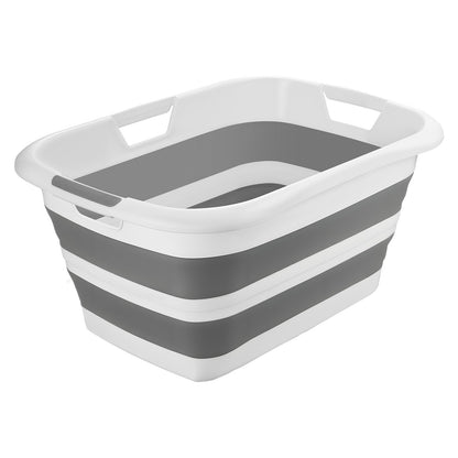Dog Bathtub, Collapsible Dog Bath Tub, Pet Bathing Grooming Wash Shower Station, Portable Space-saving & Stable Support, Built-In Drainage Hole for Small Pet Puppy Doggie Cat Outdoor, Gray White