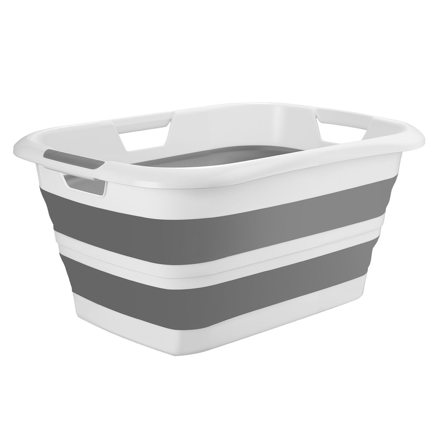 Dog Bathtub, Collapsible Dog Bath Tub, Pet Bathing Grooming Wash Shower Station, Portable Space-saving & Stable Support, Built-In Drainage Hole for Small Pet Puppy Doggie Cat Outdoor, Gray White