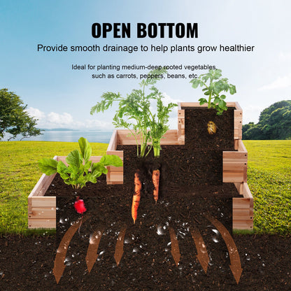 VEVOR Wooden Raised Garden Bed Planter Box 94.5x23.6x9.8