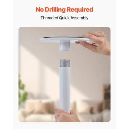 VEVOR Floor-to-Ceiling Transfer Pole 136kg Capacity for 2.14-3.05m Ceiling White