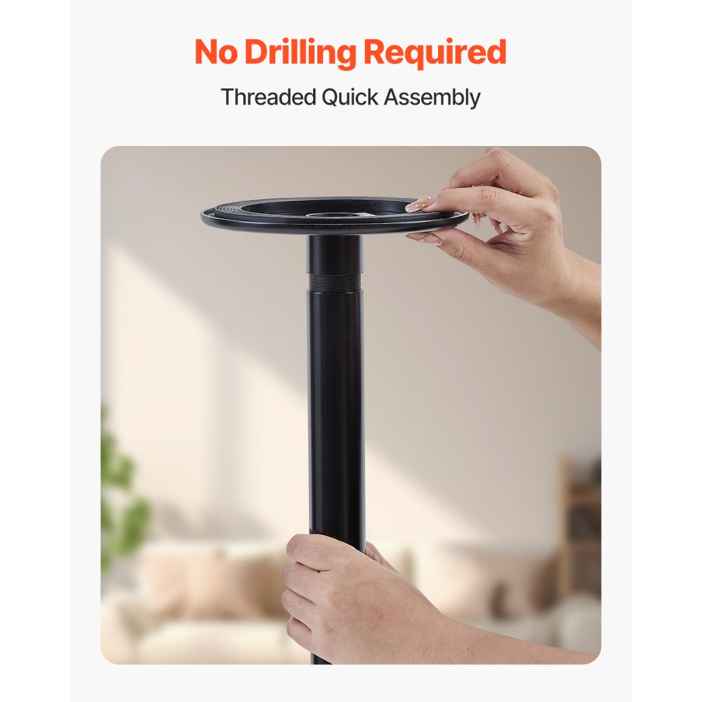 VEVOR Floor-to-Ceiling Transfer Pole 136kg Capacity for 2.14-3.05m Ceiling Black