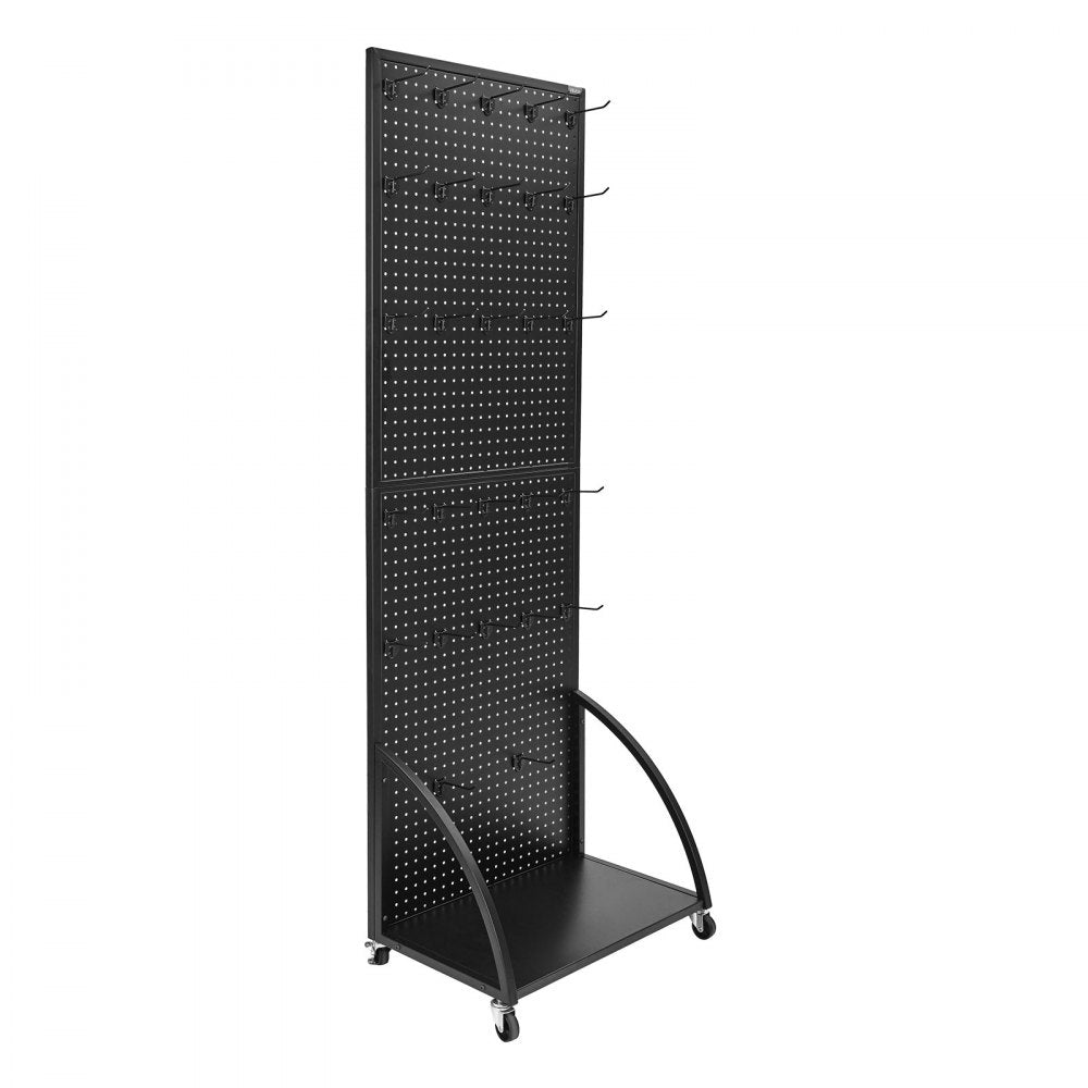 VEVOR Pegboard Display Stand with a Plate & 30 Hooks Pegboard Display Rack Black