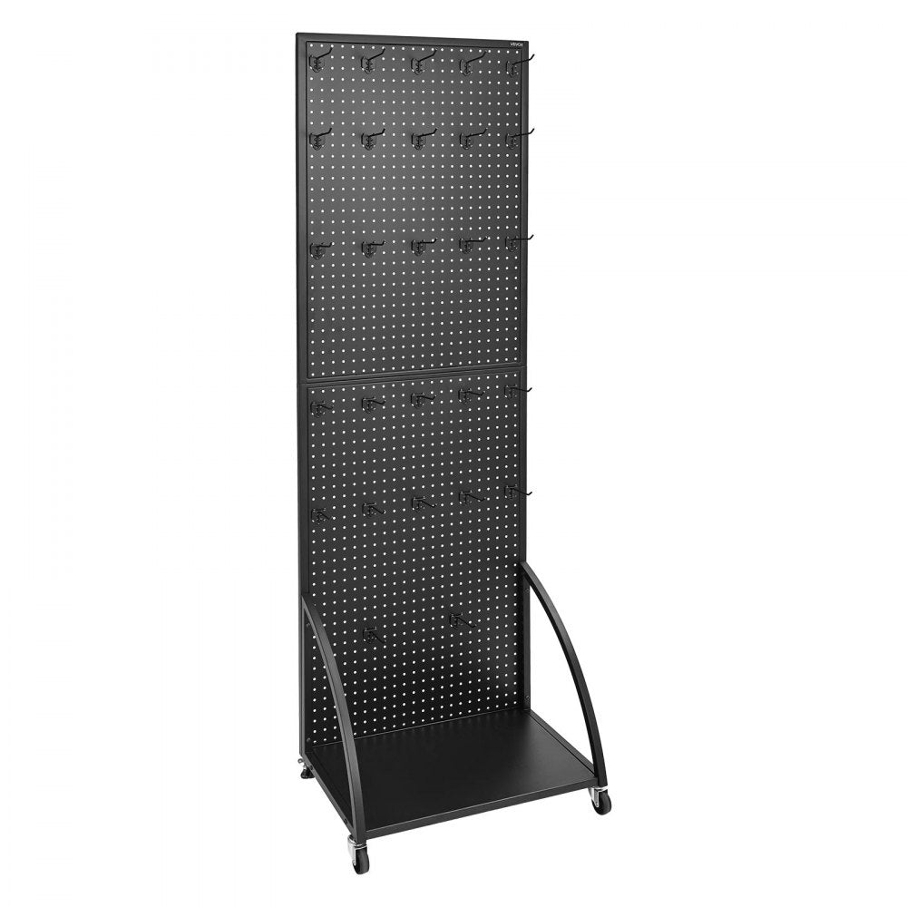 VEVOR Pegboard Display Stand with a Plate & 30 Hooks Pegboard Display Rack Black