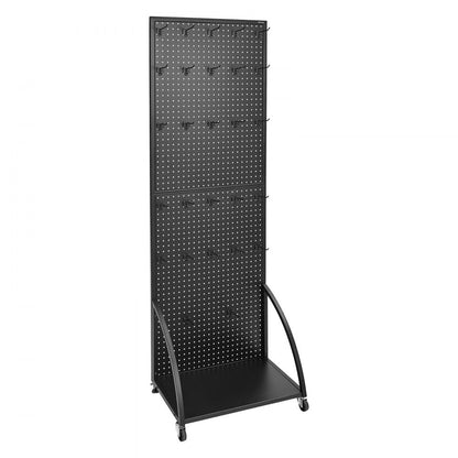 VEVOR Pegboard Display Stand with a Plate & 30 Hooks Pegboard Display Rack Black