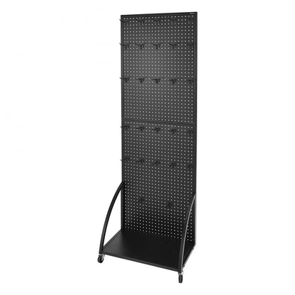 VEVOR Pegboard Display Stand with a Plate & 30 Hooks Pegboard Display Rack Black
