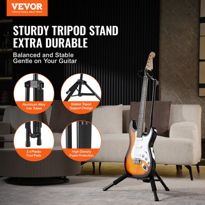 VEVOR Tripod Guitar Stand Floor-Standing Foldable 900-1200 mm Adjustable Height