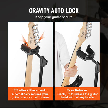 VEVOR Tripod Guitar Stand Floor-Standing Foldable 900-1200 mm Adjustable Height
