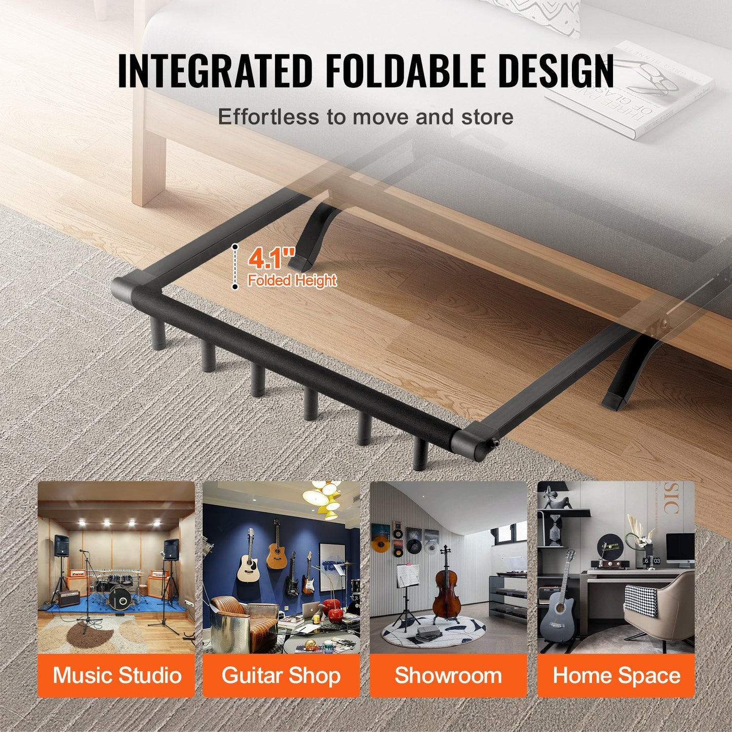 5-Slot Foldable Guitar Stand with Stable Design, Holds Up to 5 Guitars