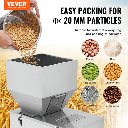 VEVOR Particle Filling Machine, 10-1000g, Automatic Filler Machine with Foot Pedal,
