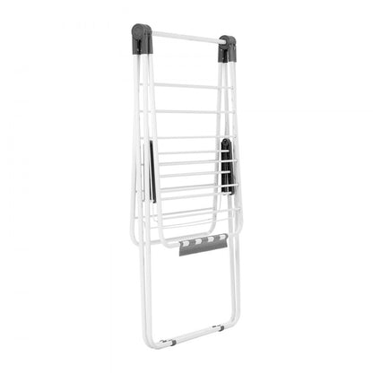 VEVOR 2-Tier Foldable Clothes Drying Rack with Sock Clips & 21 Drying Rods White